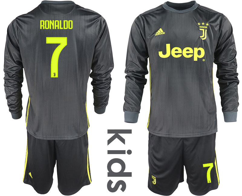 2018_2019 Club Juventus away long sleeves Youth #7 soccer jerseys->youth soccer jersey->Youth Jersey